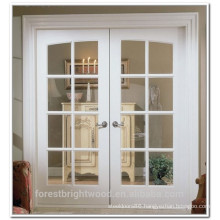 White color interior wood double french doors